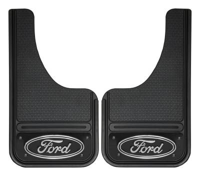 Gatorback - Gatorback Mini Cut-Style 10"x18" Black Mud Flaps Ford Oval GB1018CUTF-FULL