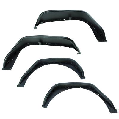 Rugged Ridge - Rugged Ridge 11615.73 HD Steel Tube Fenders Full Set Black for 18-21 Wrangler JL