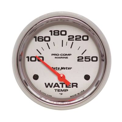 AutoMeter - AutoMeter 200763-35 Air-Core Marine Electric Water Temp Chrome 100-250°F 2-5/8"
