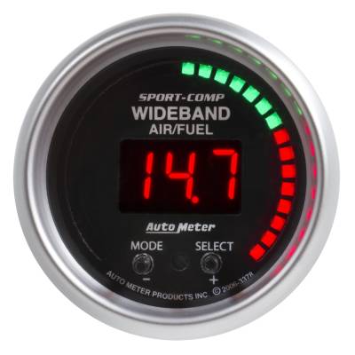 AutoMeter - AutoMeter 3378 Sport-Comp Wide Band Air Fuel Ratio Kit 6:1-20:1 AFR 2-1/16"