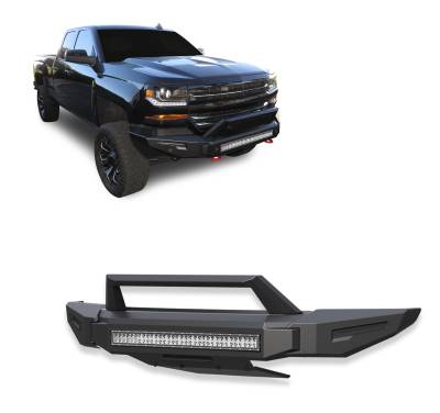 Black Horse Off Road - Black Horse AFB-SI17-K2 Armour-II HD Front Bumper for 16-18 Silverado 1500 LD