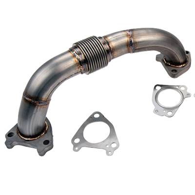 Wehrli Custom Fabrication - Wehrli WCF100652 Driver Up-Pipe w/Gaskets Single or Twin Turbo 2" 01-16 Duramax