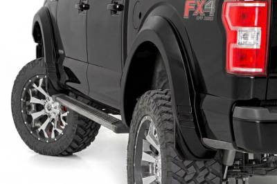 Rough Country Suspension Systems - Rough Country SF1 Fender Flares-Absolute Black 18-20 Ford F150 F-F318201-G1