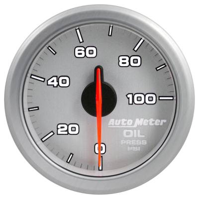 AutoMeter - AutoMeter 9152-UL Air Core AirDrive Oil Pressure Gauge Silver 100PSI 2-1/16"
