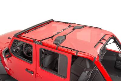 MasterTop - MasterTop 14201602 Red ShadeMaker Freedom Mesh Bimini Top Plus 18-23 Jeep JL 4DR