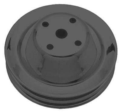 Trans-Dapt Performance - Trans-Dapt 8605 Asphalt Black Water Pump Pulley 2 Groove Long 69-85 Chevy SB