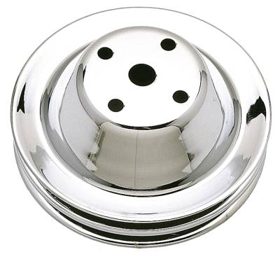 Trans-Dapt Performance - Trans-Dapt 9605 Water Pump Pulley 2 Groove 69-85 Chevy 283-350 Long Chrome