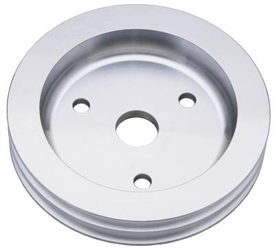 Trans-Dapt Performance - Trans-Dapt 9481 Crankshaft Pulley 2 Groove w/p Mach. Alu. Chevy 283-350 Short