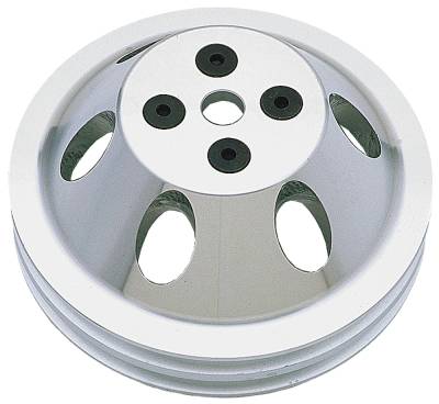Trans-Dapt Performance - Trans-Dapt 9479 Water Pump Pulley 2 Groove w/p Mach. Alu. 55-68 Chevy 283-350
