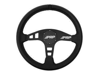 PRP - PRP G150 Flat Steering Wheel Leather Grip 13"x3" Matte Black