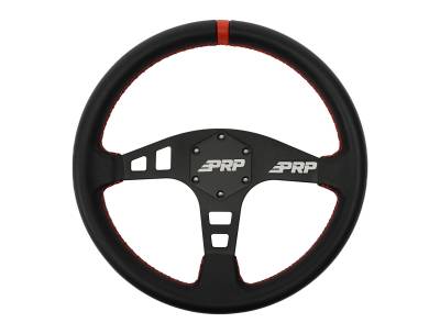PRP - PRP G152 Flat Leather Steering Wheel Red