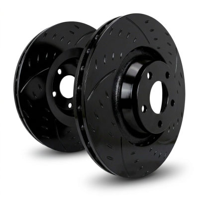 SP Performance - SP Perf. D53-43-BP BLK Diamond Slot/Dimple Brake Rotors for 87-90 Dodge Dakota