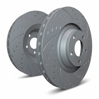 SP Performance - SP Performance D55-2140 Diamond GREY Zinc Front Brake Rotors 13-19 Cadillac XTS