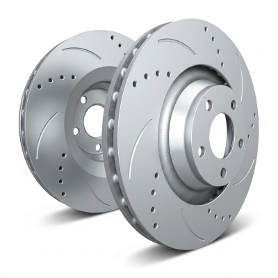 SP Performance - SP Performance C18-1045-P Cross Drill SLVR Rear Rotors for 10-16 Hyundai Genesis
