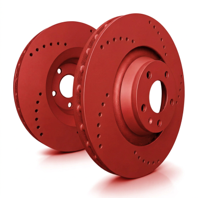 SP Performance - SP Performance C52-5754-R Cross Drilled Red Rear Rotors for 87-89 Toyota MR2