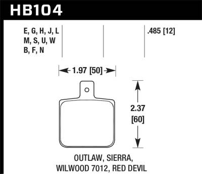 Hawk Performance - Hawk Performance HB104F.485 HPS High Performance Street Brake Pads