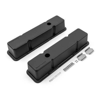 Speedmaster - Speedmaster 1-314-001-03 Alu. Valve Covers Tall w/Hole Blk for Chevy SBC