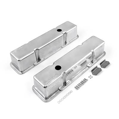 Speedmaster - Speedmaster 1-314-001-01 Alu. Valve Covers Tall w/Hole Pol for Chevy SBC