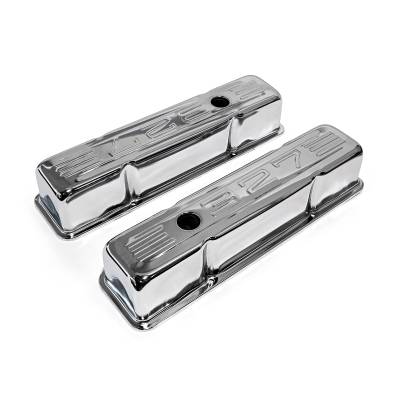 Speedmaster - Speedmaster PCE314.1002.02 Chevy SBC 350 Chrome 327 Stamped Valve Cover Tall
