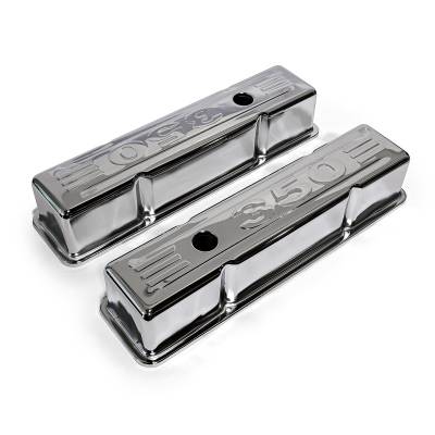 Speedmaster - Speedmaster PCE314.1002.03 Chevy SBC 350 Chrome 350 Stamped Valve Cover Tall