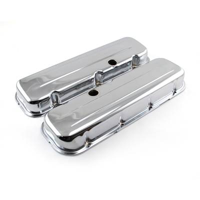 Speedmaster - Speedmaster PCE314.1041.01 Chevy BBC 454 Chrome Steel Valve Cover Short Baffled