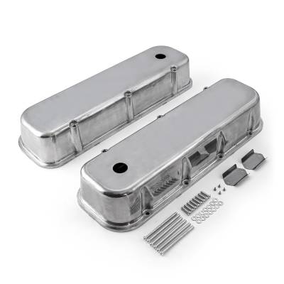Speedmaster - Speedmaster PCE314.1028.01 Pol Alu. Plain Valve Cover Tall w/Hole for Chevy BBC