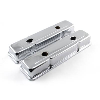 Speedmaster - Speedmaster PCE314.1052 Chevy SBC 350 Chrome Steel VC Short 4 Baffled Holes