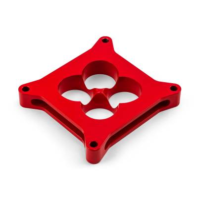 Speedmaster - Speedmaster PCE120.1008.04 1" 4150 CNC Carb Spacer Square Bore 4 Port Red