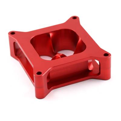 Speedmaster - Speedmaster PCE120.1009.04 2" 4150 CNC Carb Spacer Square Bore 4 Port Red