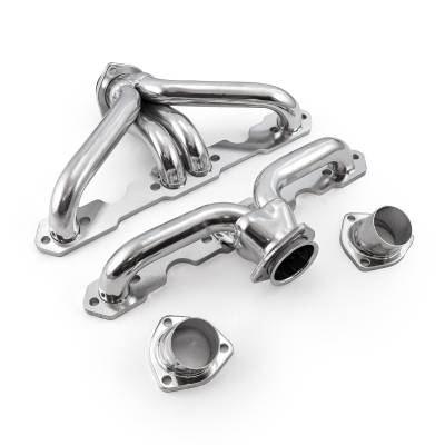 Speedmaster - Speedmaster PCE316.1030.02 Tri-5 Shorty Ceramic Headers Plug 55-57 Chevy SB