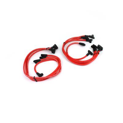Speedmaster - Speedmaster PCE390.1006.03 90-DEG Over Covers Male Red Spark Plug Wire for Chevy