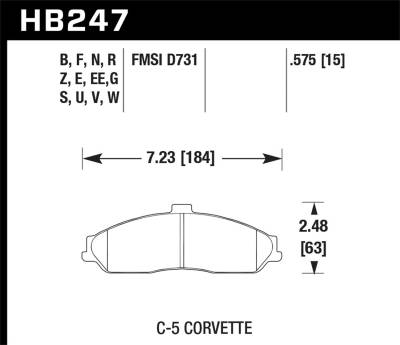 Hawk Performance - Hawk Performance DTC-60 Motorsports Brake Pads HB247G.575