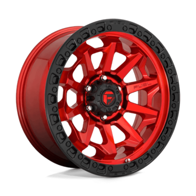 Fuel 1PC - Fuel Off Road Wheel D695 COVERT 17x9 5x5.0 -12mm Red w/Black Ring D69517907545