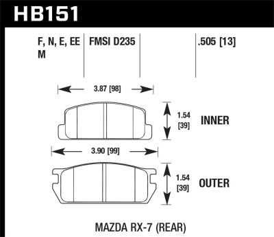 Hawk Performance - Hawk Performance HB151E.505 Blue 9012 Motorsports Brake Pads
