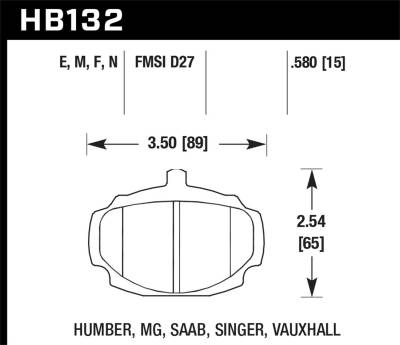Hawk Performance - Hawk Performance HB132N.580 HP Plus Disc Brake Pad for 67-80 MGB
