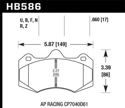 Hawk Performance - Hawk Performance DTC-70 Motorsports Brake Pads HB586U.660