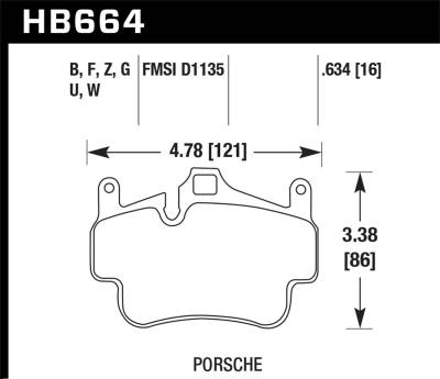 Hawk Performance - Hawk Performance PC Performance Ceramic Brake Pads HB664Z.634