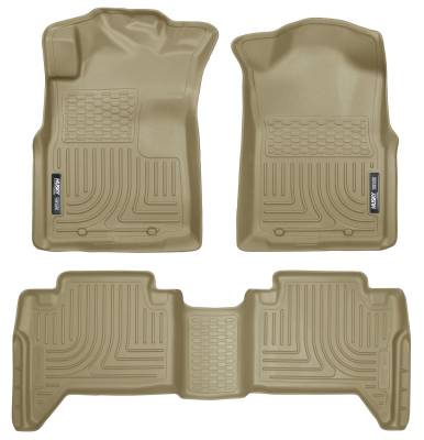 Husky Liners - Husky Liners 98953 Front/Rear Liners-Tan for 05-15 Tacoma Double Cab