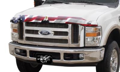 Stampede - Stampede 2147-30 Vigilante Premium Hood Protector American Flag w/Eagle Ford