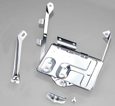 Rugged Ridge - Rugged Ridge 11132.01 Battery Tray Kit Stainless Steel for 76-86 Jeep CJ