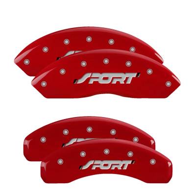 MGP Caliper Covers - MGP 10119SSPORD Front/Rear Caliper Covers Red for Ford Edge