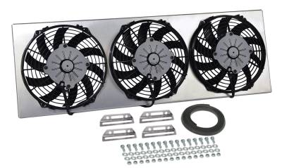 Derale - Derale 16839 Powerpack High Output Triple 9" Electric Fan/Aluminum Shroud Kit