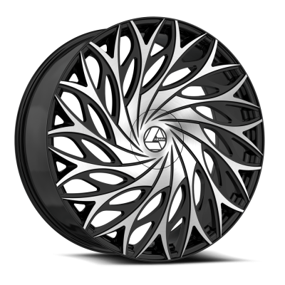 Azara - Azara Wheel AZA-525 28x9.5 BLANK 15mm Gloss Black & Machined AZA-5252895BL15BM