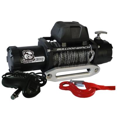 Bulldog Winch - Bulldog Winch 10044 8000lb Winch 100' Synthetic Rope w/5.2hp Series Wound Motor