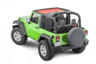 MasterTop - MasterTop 14220302 Red Mesh Bimini Top ShadeMaker Plus for 07-18 Wrangler JK 2DR