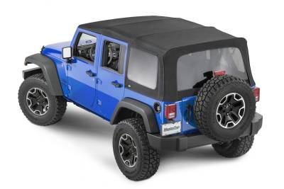 MasterTop - MasterTop 15601424 MasterTwill Full Top Tint Glass Blk for 10-18 Wrangler JK 4DR
