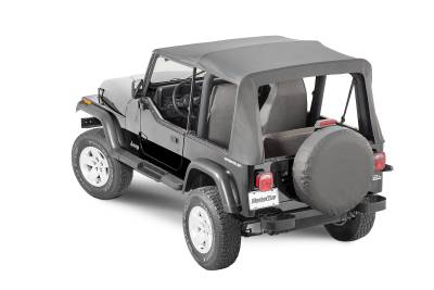 MasterTop - MasterTop 15110135 Top w/Door Skins Clear Glass Black Dia for 88-95 Wrangler YJ