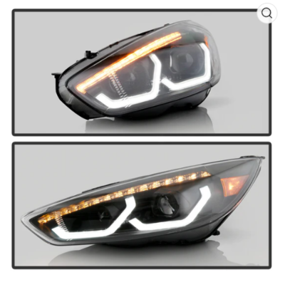 Spyder Auto - Spyder Auto 9050763 DRL LED Light Bar Projector Headlights Black 15-18 Focus