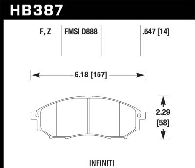 Hawk Performance - Hawk Performance HB387F.547 HPS High Performance Street Brake Pads