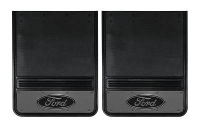 Gatorback - Gatorback 19"x24" Rear Dually Black Mud Flaps Ford Oval Logo GM1924F-B